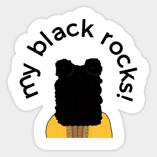 My Black Rocks! Space buns Sticker